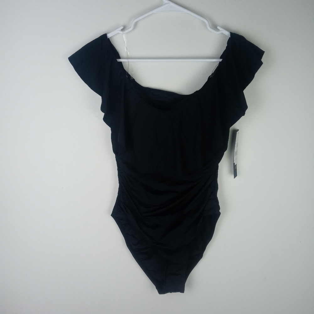 La Blanca Island Goddess Off The Shoulder One-Piece Swimsuit Size 10